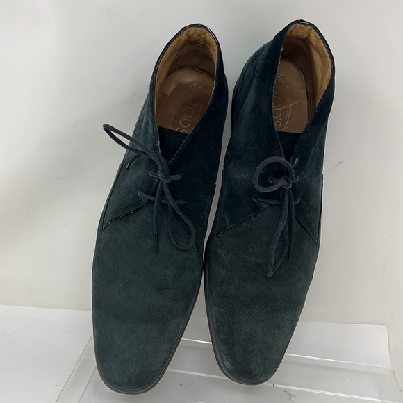 Tod’s Sz 10 Desert Boots in Blue Suede Chukka Boots Shoes